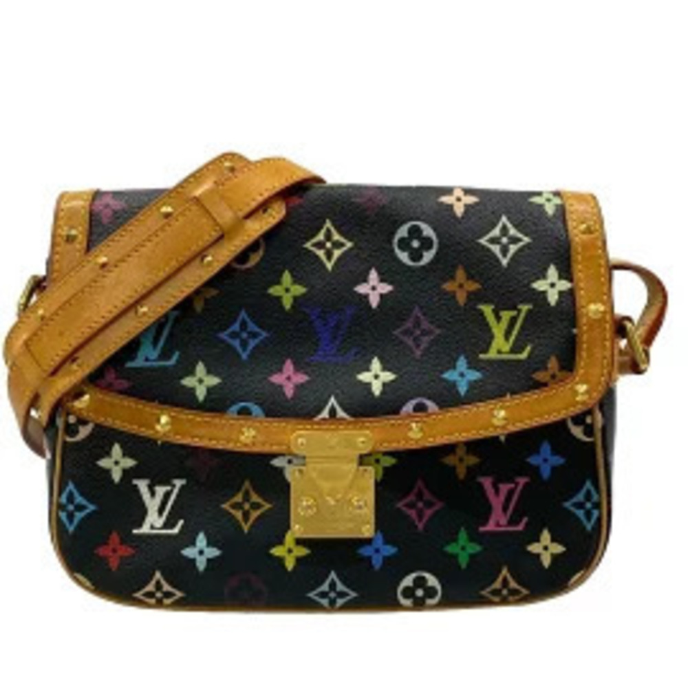 Louis Vuitton Sologne Leather Shoulder Bag Noir Black